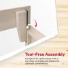Queen size Solid Wood Heavy Duty Platform Bed Frame in Off-White - Made In USA