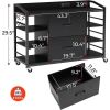 Black Printer Stand Bookcase Power Station Mobile Office File Cabinet