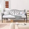 Twin size Victorian Black Metal Daybed Frame - 350 lbs. Weight Capacity
