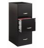 Black Metal 3-Drawer Vertical Key Locking File Cabinet