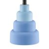 Small Blue Desk Light Table Lamp with White Fabric Shade for Bedside Nightstand