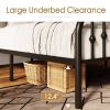 Queen Farmhouse Spindle Black Metal Platform Bed Frame with Headboard Footboard