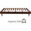Full size Mid-Century Modern Platform Bed Frame in Dark Brown Wood Finish