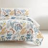 Full/Queen Botanical Bohemian Floral Lightweight 3 Piece Quilt Set