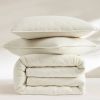 King/CAL King Size 3-Piece Cream Velvet Embroidered Super Soft Quilt Set