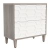 Modern Grey/White Wood 2 Drawer Filing Cabinet Printer Stand