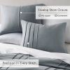 King size Pleated Pre-Washed Microfiber Comforter Set in Blue Grey