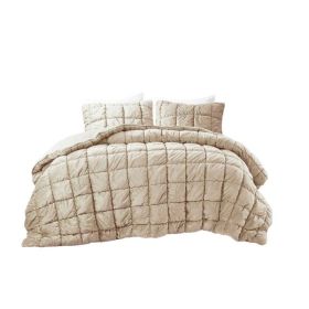 King Beige Velvety Soft Down Alternative Comforter Set