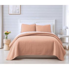 King/Cal King Lightweight Blush Ultra Soft 3-Piece Microfiber Quilt Set