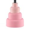 Small Pink Desk Light Table Lamp with White Fabric Shade for Bedside Nightstand