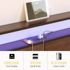 Queen size Platform Bed with Headboard and Storage Drawers in Brown Wood Finish