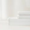Queen Size 4 Piece 100-Percent Cotton Sheet Set in White with Lace Trim