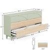 Retro Mid-Century Modern 6 Drawer Dresser Chest of Drawers in Mint Green