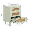 Retro Mid-Century Modern 3 Drawer Bedside Table Nightstand in Mint Green