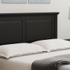 King Traditional Solid Wood Platform Bed Frame with Headboard in Black