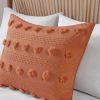 Twin/Twin XL 2-Piece Rust Orange Pompom Microfiber Comforter Set