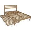 Twin size Solid Wood Roll-Out Trundle Bed Frame - Made in USA