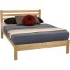 Twin XL size Solid Wood Platform Bed Frame with Slatted Headboard - Made in USA