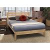 Twin XL size Solid Wood Platform Bed Frame with Slatted Headboard - Made in USA