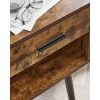 Mid-Century Modern Farmhouse 1-Drawer Nightstand with Open Shelf