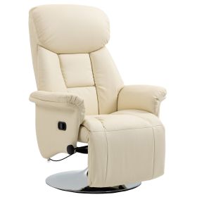 Manual Recliner Chair for Adults, Adjustable Swivel Recliner with Footrest, Padded Arms, PU Leather Upholstery and Steel Base for Living Room