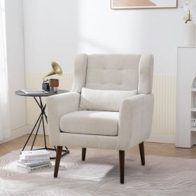 Modern Accent Chair Upholstered Foam Filled Living Room Chairs Comfy Reading Chair Mid Century Modern Chair with Chenille Fabric Lounge Arm Chair (Color: as Pic)